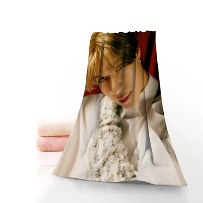 Hot Custom KPOP SHINee Taemin Towel Printed Cotton Face/Bath Towels Microfiber Fabric For Kids Men Women Shower Towels
