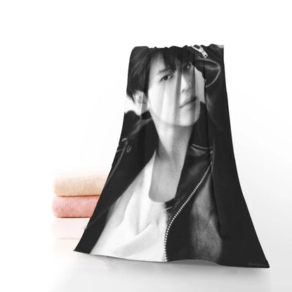 Hot Custom KPOP SHINee Taemin Towel Printed Cotton Face/Bath Towels Microfiber Fabric For Kids Men Women Shower Towels