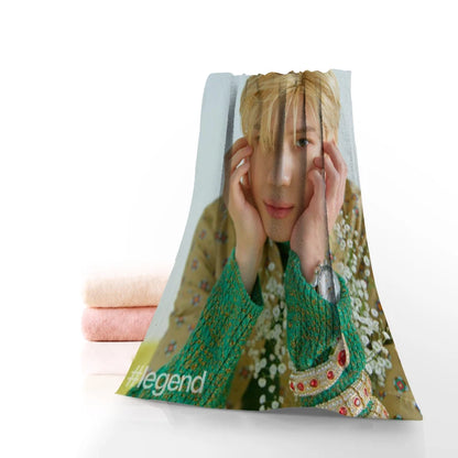 Hot Custom KPOP SHINee Taemin Towel Printed Cotton Face/Bath Towels Microfiber Fabric For Kids Men Women Shower Towels
