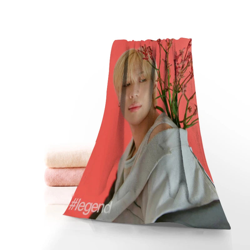Hot Custom KPOP SHINee Taemin Towel Printed Cotton Face/Bath Towels Microfiber Fabric For Kids Men Women Shower Towels