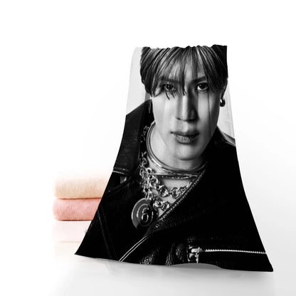 Hot Custom KPOP SHINee Taemin Towel Printed Cotton Face/Bath Towels Microfiber Fabric For Kids Men Women Shower Towels
