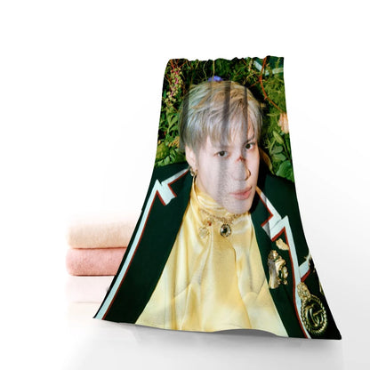 Hot Custom KPOP SHINee Taemin Towel Printed Cotton Face/Bath Towels Microfiber Fabric For Kids Men Women Shower Towels